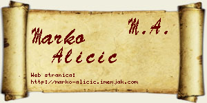 Marko Aličić vizit kartica